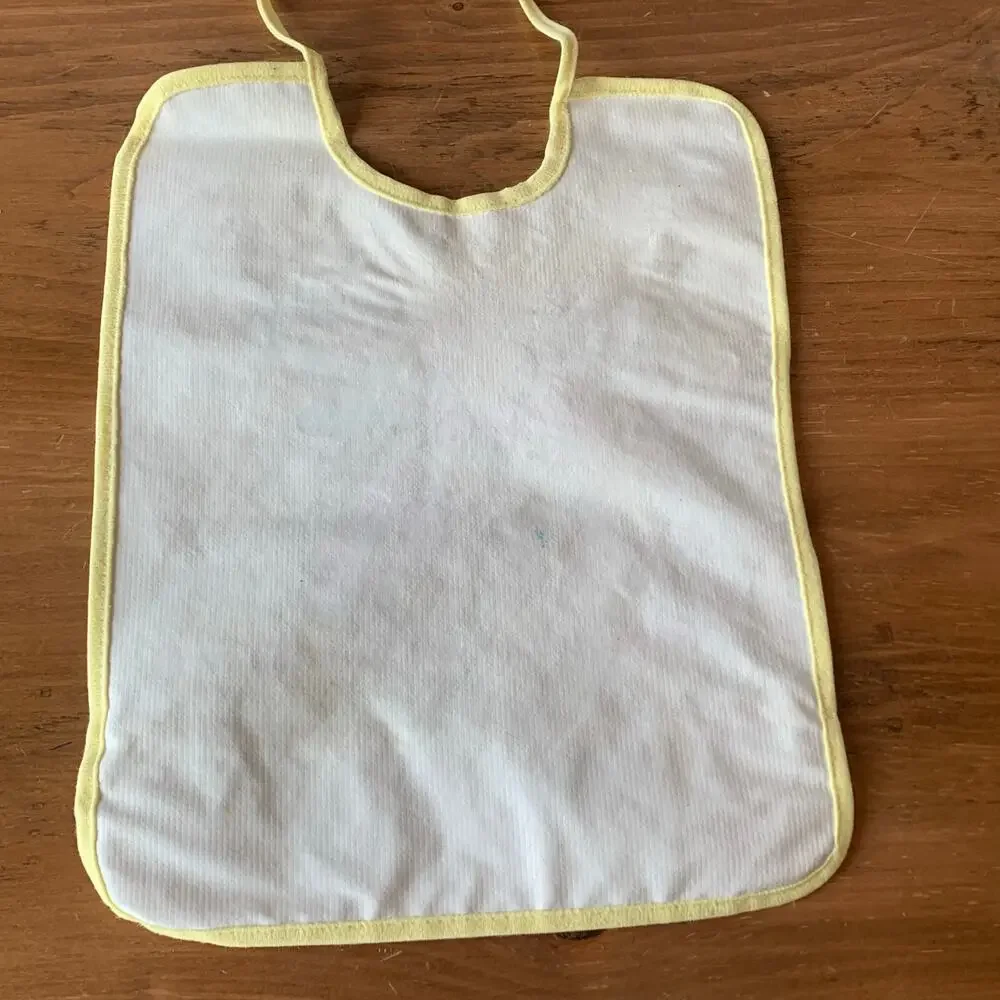 RAINBOW BRITE & TWINK Gerber Bib Vintage Terry Pocketed Toddler 1983 USA READ